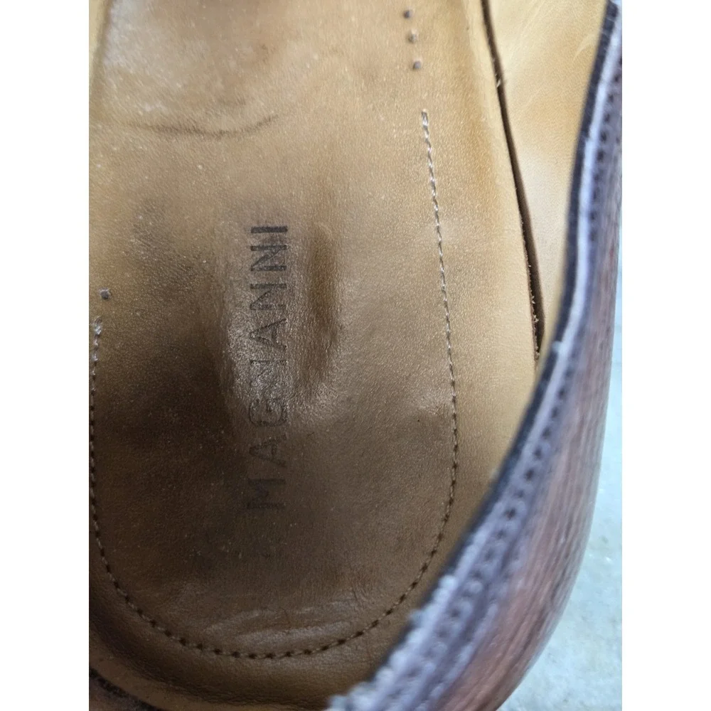 Magnanni Plain Toe Derby US Sz‎ 10 M   Brown 2 Tone Spain Made Mens Dress Shoes